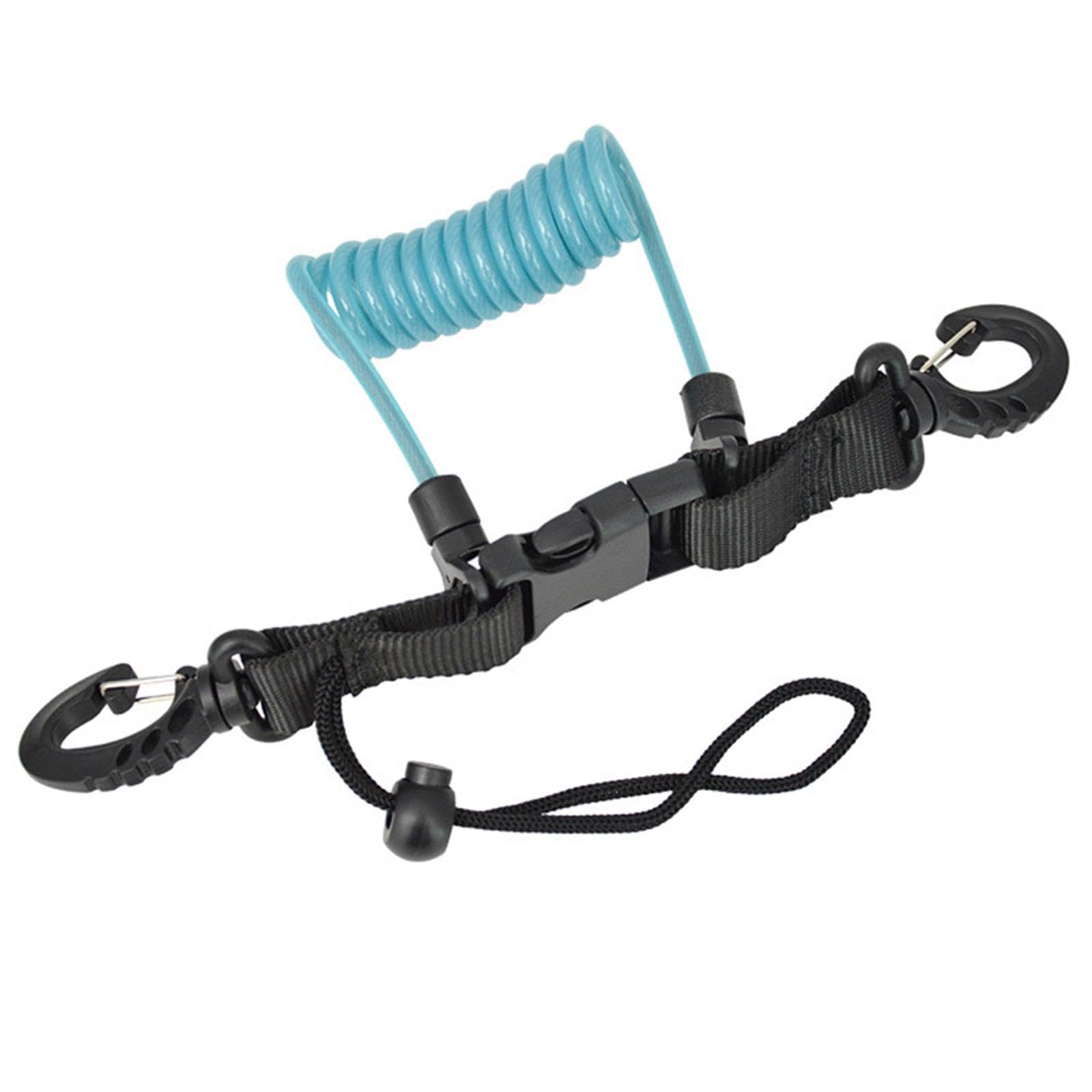 CALANDIS™ Scuba Diving Coil Lanyard Spring Coiled Camera Lanyard for Camera Underwater Blue | Underwater Photography | Scuba Snorkeling | Water Sports