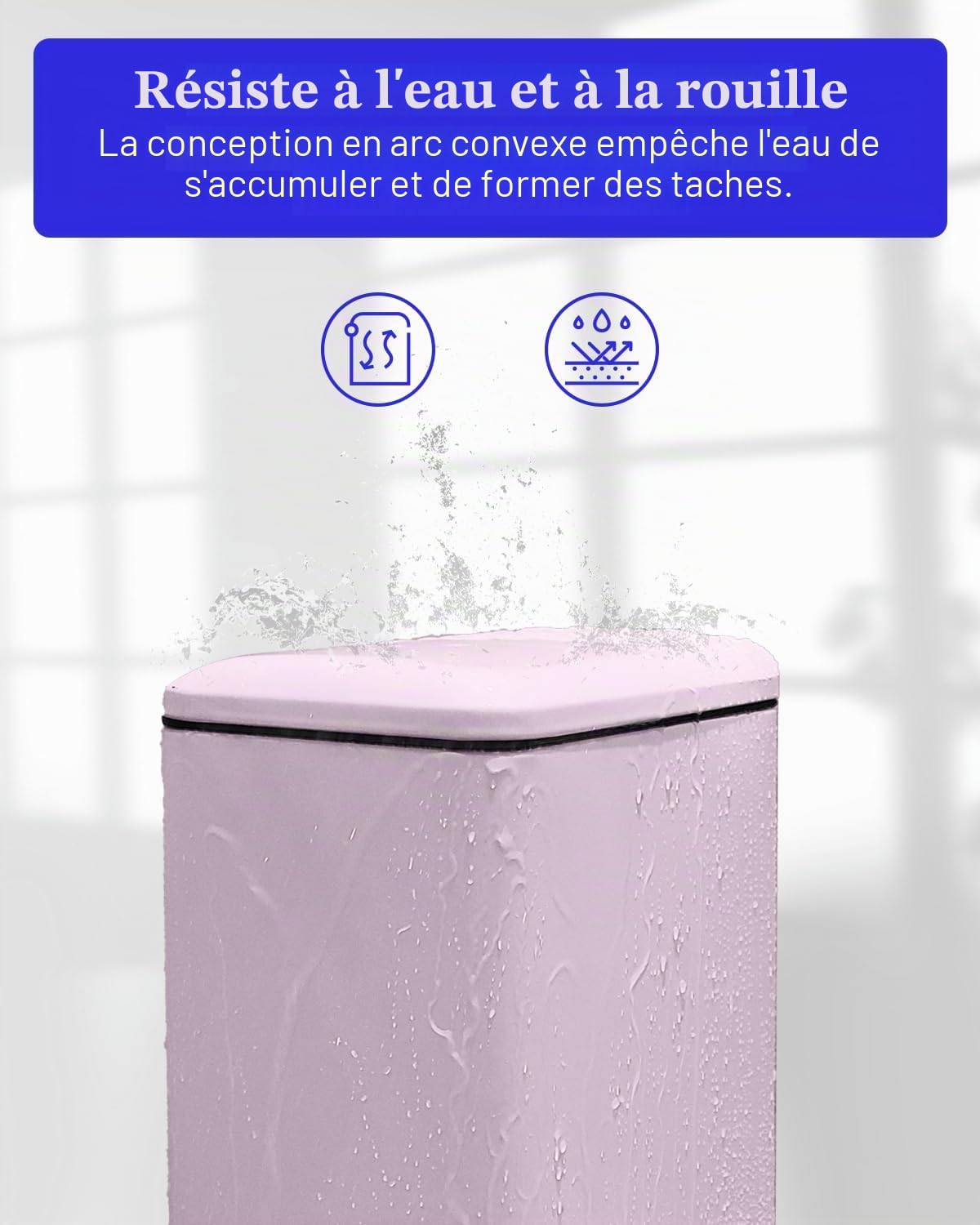 Poubelle de salle de bain avec couvercle - En acier inoxydable - 10 l - Petite poubelle de salle de bain - Poubelle à pédale - En acier inoxydable - Pour salle de bain, chambre et bureau