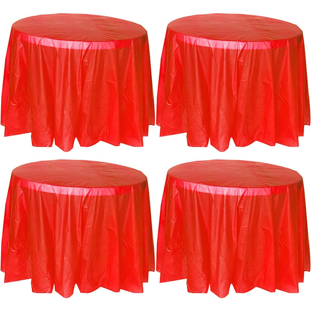 TOKYMOON 4 Pack of Round Disposable 84 Inch Tablecloths Party Wedding Picnic Banquet Table Clothes Table Cover for Round Tables