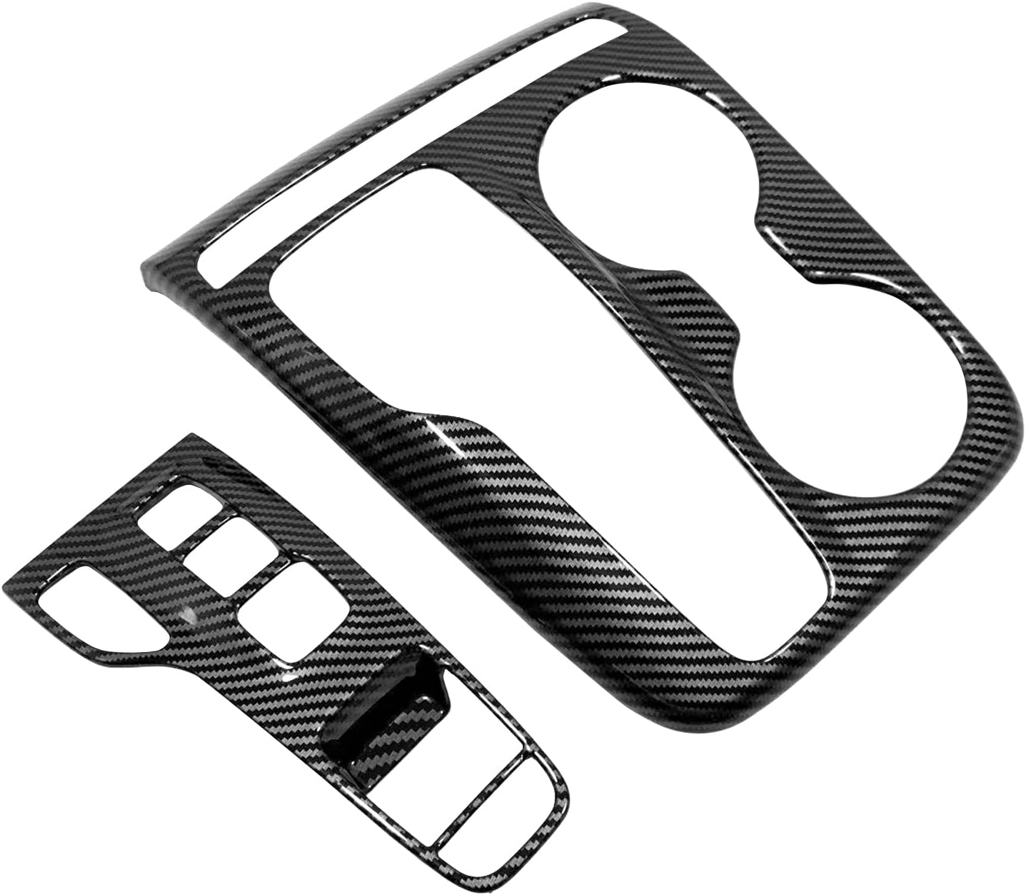 for Hyundai Tucson 2022-2023 LHD Carbon Fiber Black Gear Position Panel Cover Trim 2pcs Car Accessories
