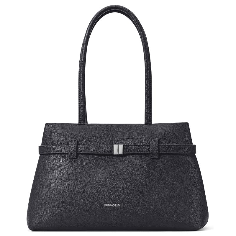 BOSTANTEN Bolsa de Ombro Feminina Grande, Bolsa Tote de Couro Sintético Impermeável e Resistente a Arranhões, Bolsa de Mão Estruturada com Fecho Metálico, para Trabalho, Faculdade e Uso Diário