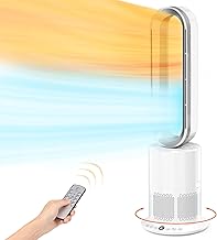 Tower Fan Heater, Hot Air, Cold Air, Air Purifying Function, Ceramic Heater, Bladeless, Air Purifier Function, Cooling and Cooling, 2 Seconds Heating Speed, Positive Ion Generation, Large Air Flow,