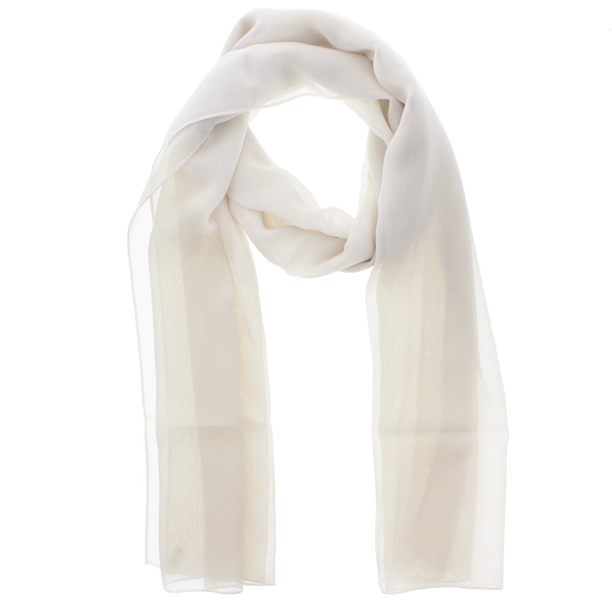 Zac's Alter Ego Women's Oatmeal Chiffon Scarf Plain Neck Scarf Soft Headwrap Girls Headscarf Sheer Wrap Scarves & Wraps - 150X45cm