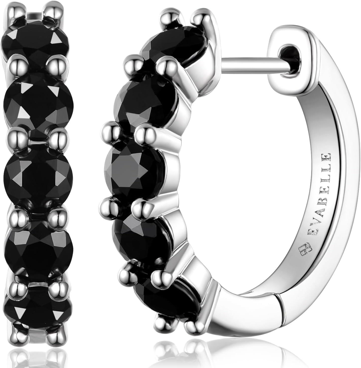 Evabelle Gold Hoop Earrings for Women 14K Real Gold Plated Cubic Zirconia Diamond Hoop Earrings Huggie Hoop Earring Women Earrings Earring for Men 925 Sterling Silver Post Hypoallergenic
