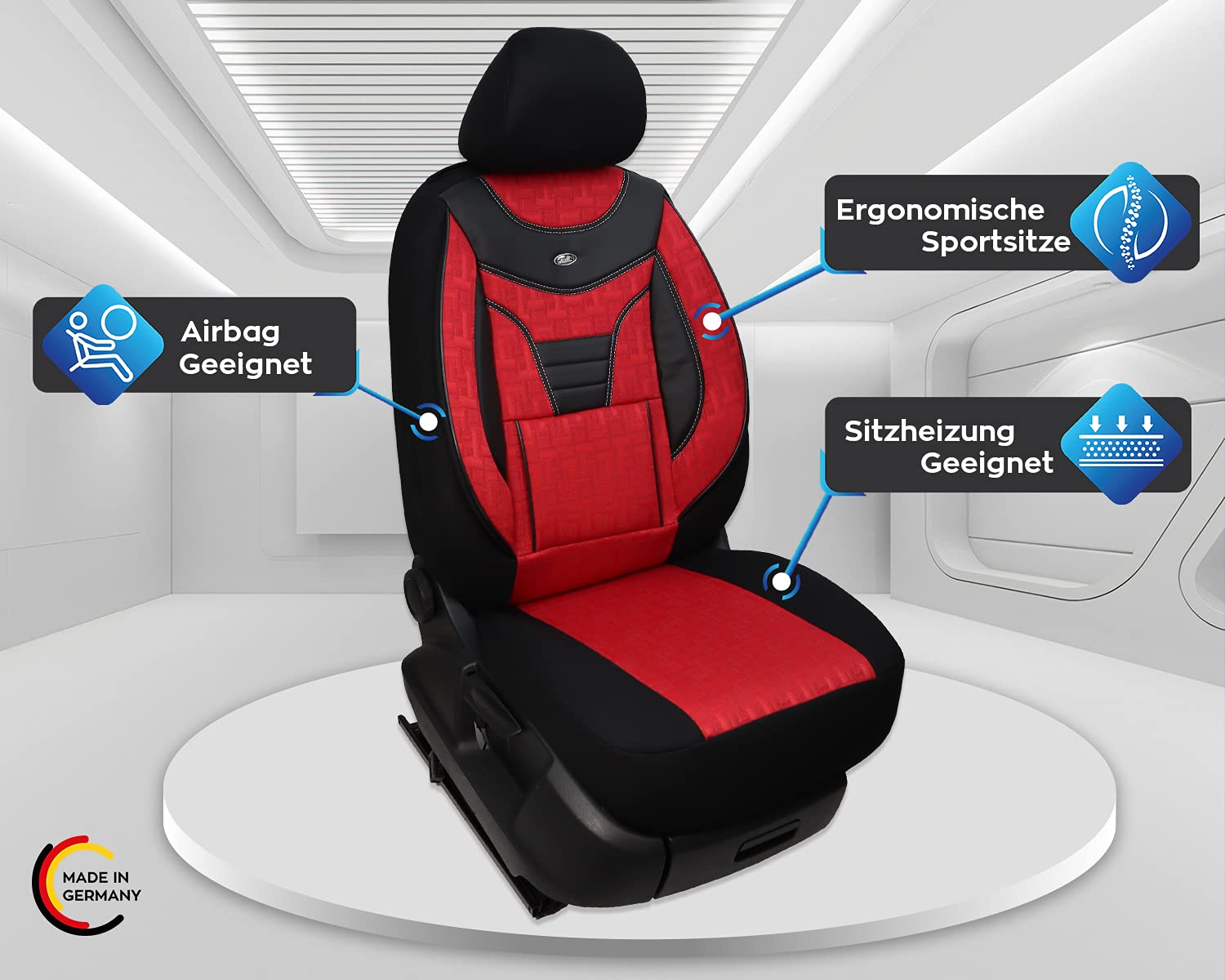 BREMER SITZBEZÜGE Juego de Fundas Protectoras a Medida para Coche compatibles con VW Grand California Conductor y copiloto a Partir de 2019 / Juego de Fundas para Asientos de Coche, 2 Unidades, Color