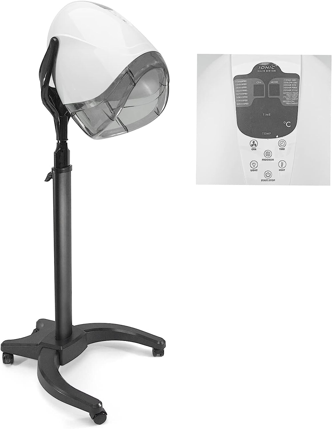 Elitzia 1000W Hooded Hair Dryer Salon Standard Hair Drying Machine Versatile Styling 8 Mode Operation Heating Device for