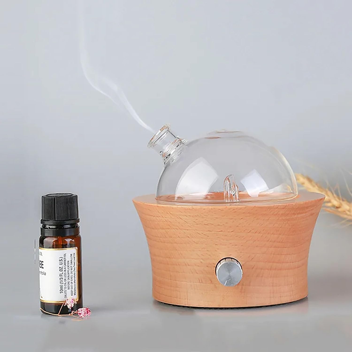Waterless Ätherisches Öl Diffusor Handmade Glas Massivholz Professional Grade Kaltluft Technologie für Schlafzimmer Büro Yoga Spa
