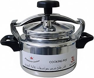 قدر ضغط سعة 3 لتر، وعاء طهي سريع لموقد الغاز والكهرباء مزود بغطاء قفل آمن ومقابض مقاومة للحرارة، أواني طهي مطبخ ألومنيوم، قدر طبخ سريع