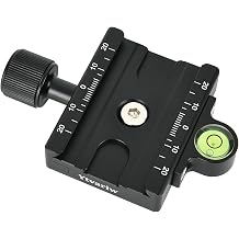 60mm Quick Release Plate QR Clamp 3/8" with 1/4" Adapter &Bubble Level Ytvariw,Adjustable Lever Knob, Compatible for Tripod Ball Head60MM