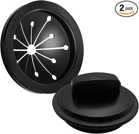 3-1/8 Inch Garbage Disposal Splash Guard and Sink Stopper, Universal Rubber Stopper Fits Waste King, Whirlaway, Sinkmaster, GE Models (1+1)