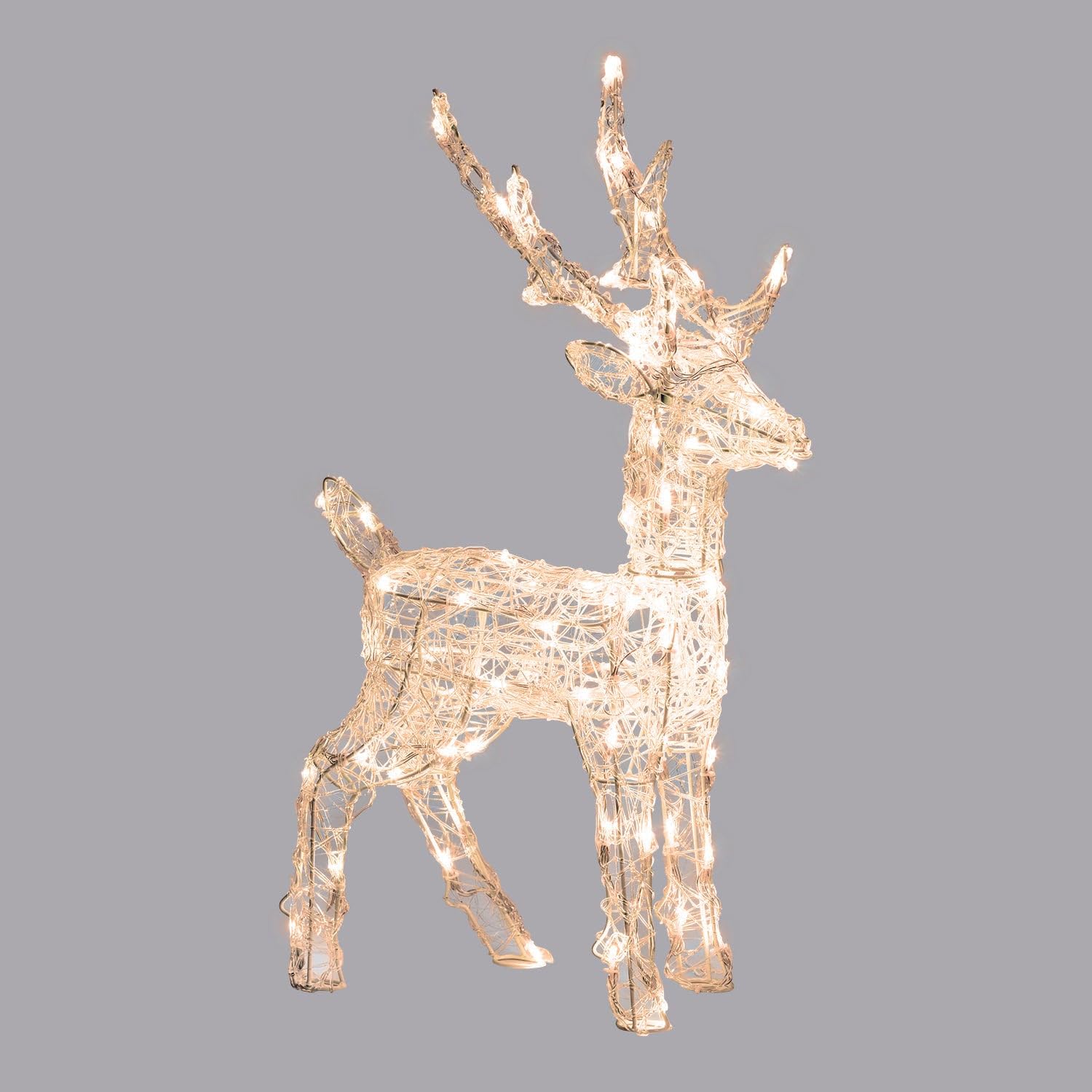 Magie di Natale Rentier 3D Acryl Weich LED Rentier mit 3 Farben wählbar für Weihnachtsdekoration (105cm)