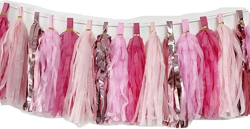 Miniatura 11 de Borlas de papel de seda con borlas de papel, guirnalda, bandera, decoración de mesa, fiesta, borlas, pancartas de boda, cumpleaños, baby shower