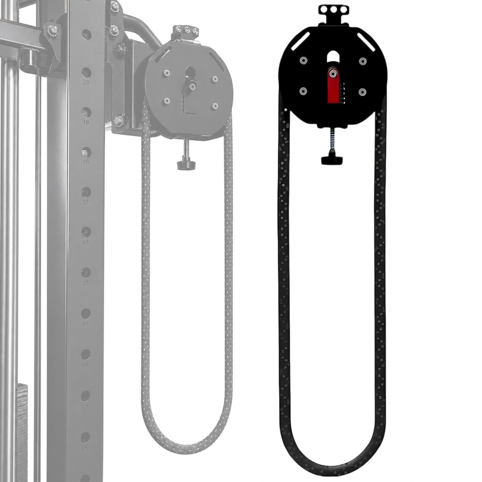 Poleas De Cable PortáTil para Gimnasio En Casa, De Entrenamiento De SuspensióN Y Cuerda Infinita para Gym En Casa, No Requiere Base Ni Ocupa Espacio En El Suelo Black＆Red