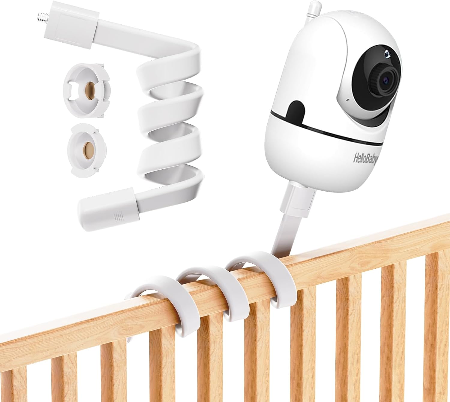 Baby Monitor Flexible Rope Bracket Compatible with HelloBaby HB6550/HB6550 Pro/HB65/HB66/HB248/HB40/HB6339/HB6081 & Cameras with 1/4 Thread - 40 cm Flexible Gooseneck Wrap Mount for Cot Bed