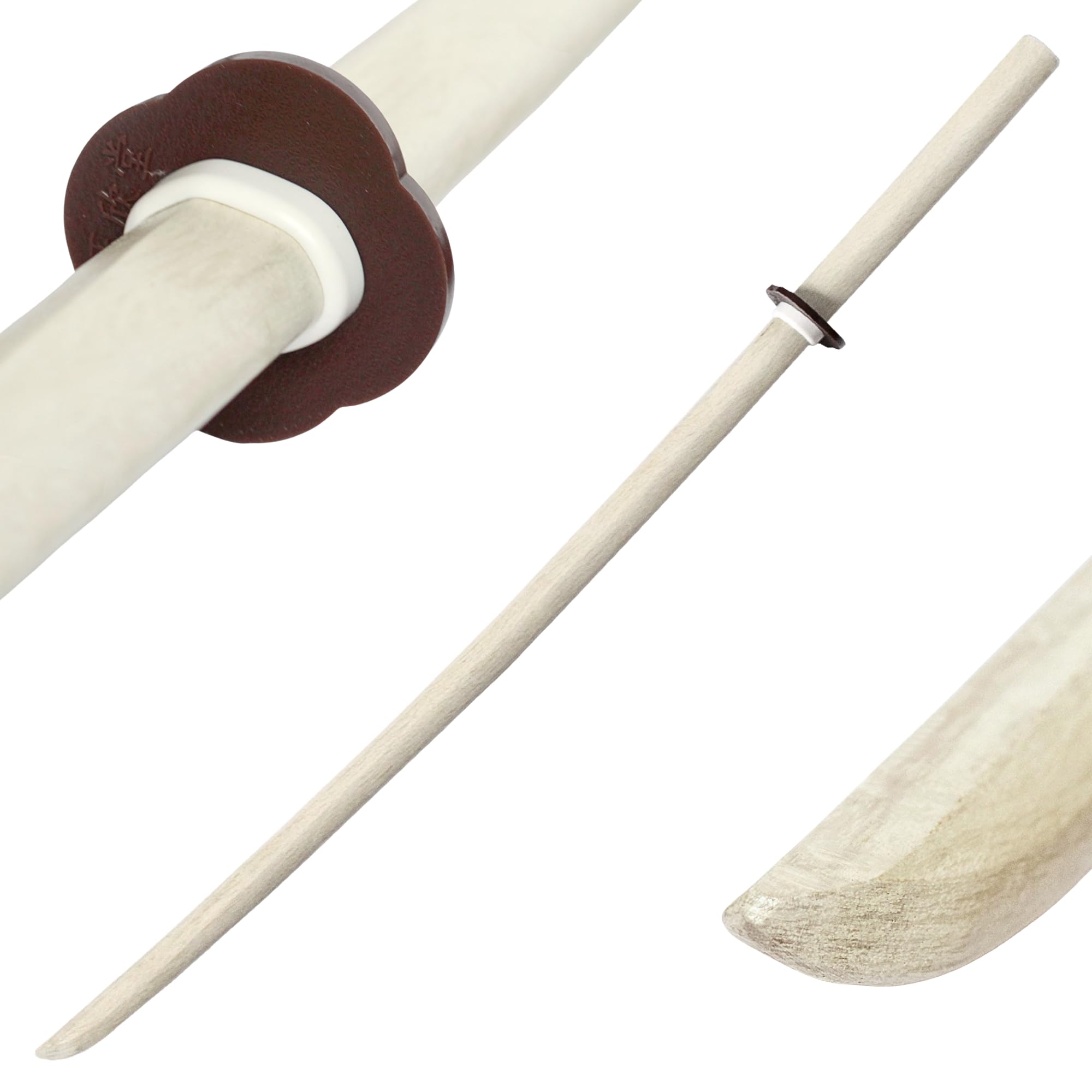 DEPICE White Bokken Original Japan Style - Weißeiche Holz Katana Schwert Deluxe Weiss für Aikido, Iaido, Kenjutsu - 101 cm