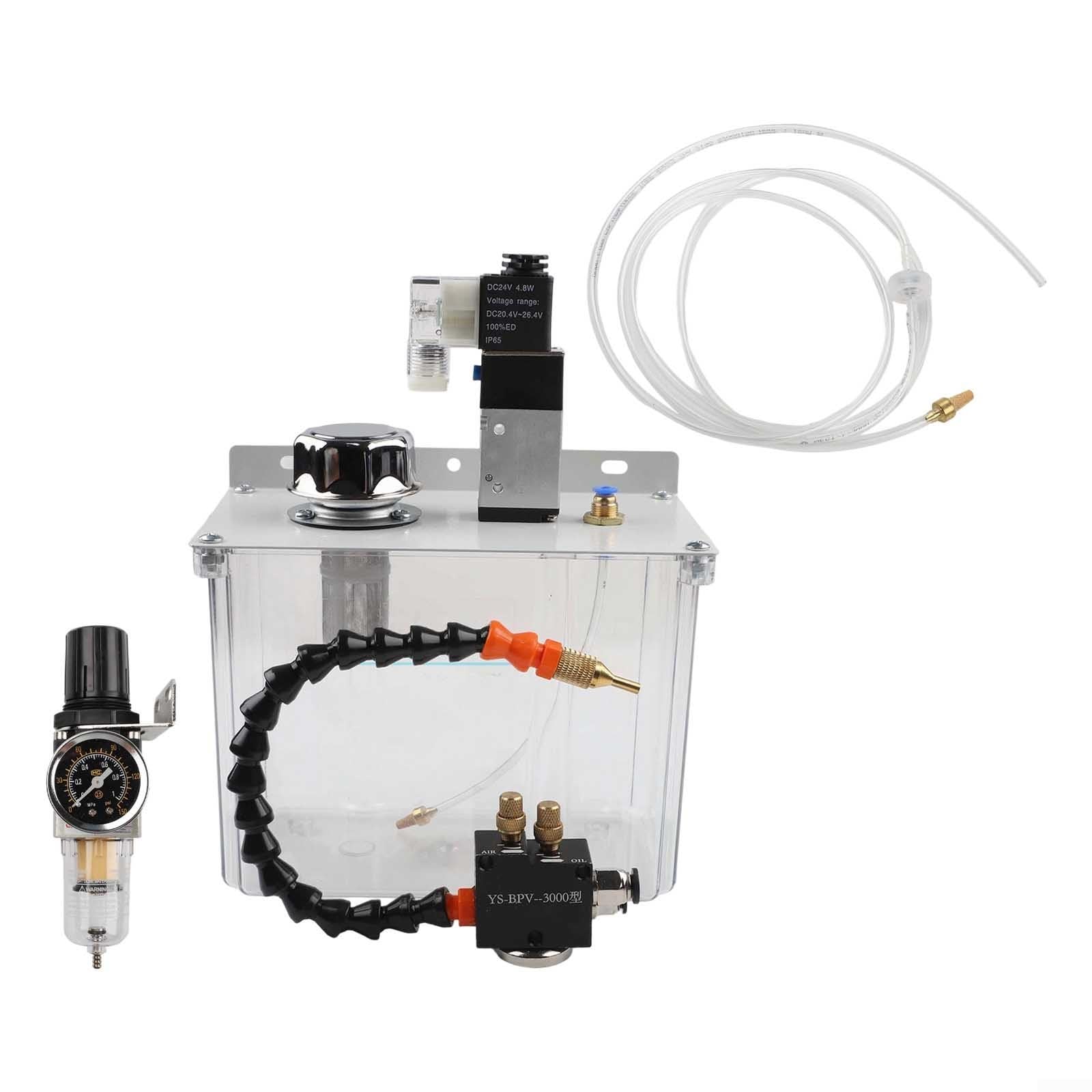 3L Schmiersprüher, vollständig versiegelte PVC- und Metallkonstruktion mit flexiblem Schaft und Druckregler, für Werkstattmaschinen mit einstellbarer Durchflusskontrolle, Kühlpumpenbetrieb (220 V) (24