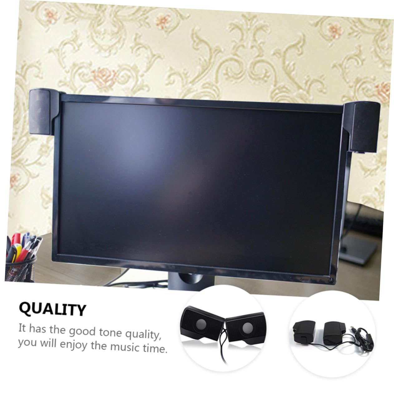 balacoo USB Clip Speaker Aux Powered Loudspeaker Box for Desktop and Easy Volume Control Realistic Sound Restoration Design