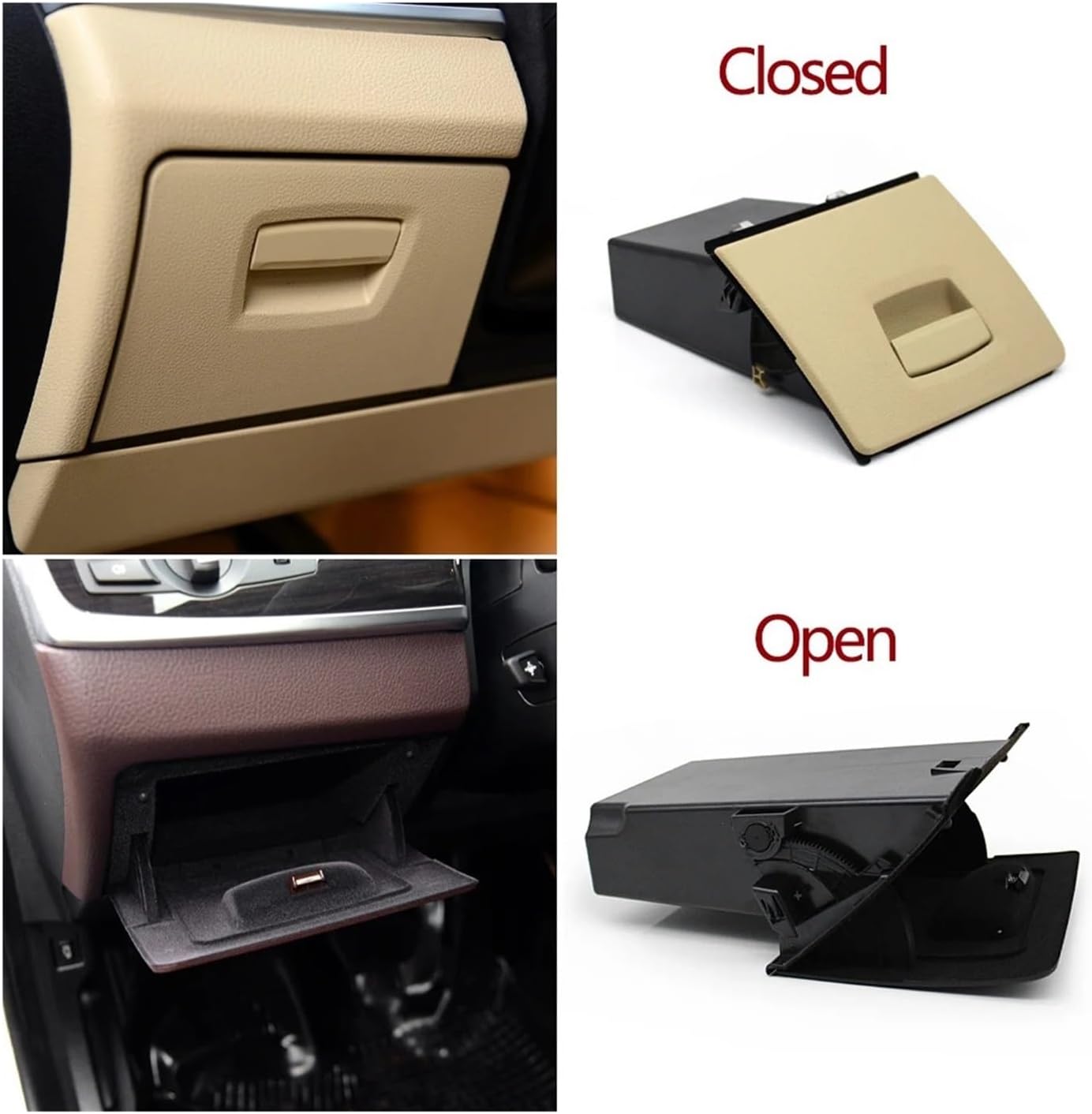 Car Dashboard Left Driver Side Glove Box Storage Compartment Compatible 5 Series F10 F11 F18 520i 523i 525i 528i 535i 2010-2016(Oyster)