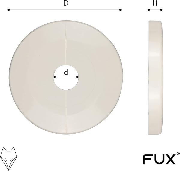 2 Piezas de rosetas individuales para tuberias de calefaccion, diferentes tamaños para diámetros de tubo de 12mm a 43mm, embellecedor, cubre tubos radiador, tapa (18mm, Blanco Crema RAL 9001) - 3