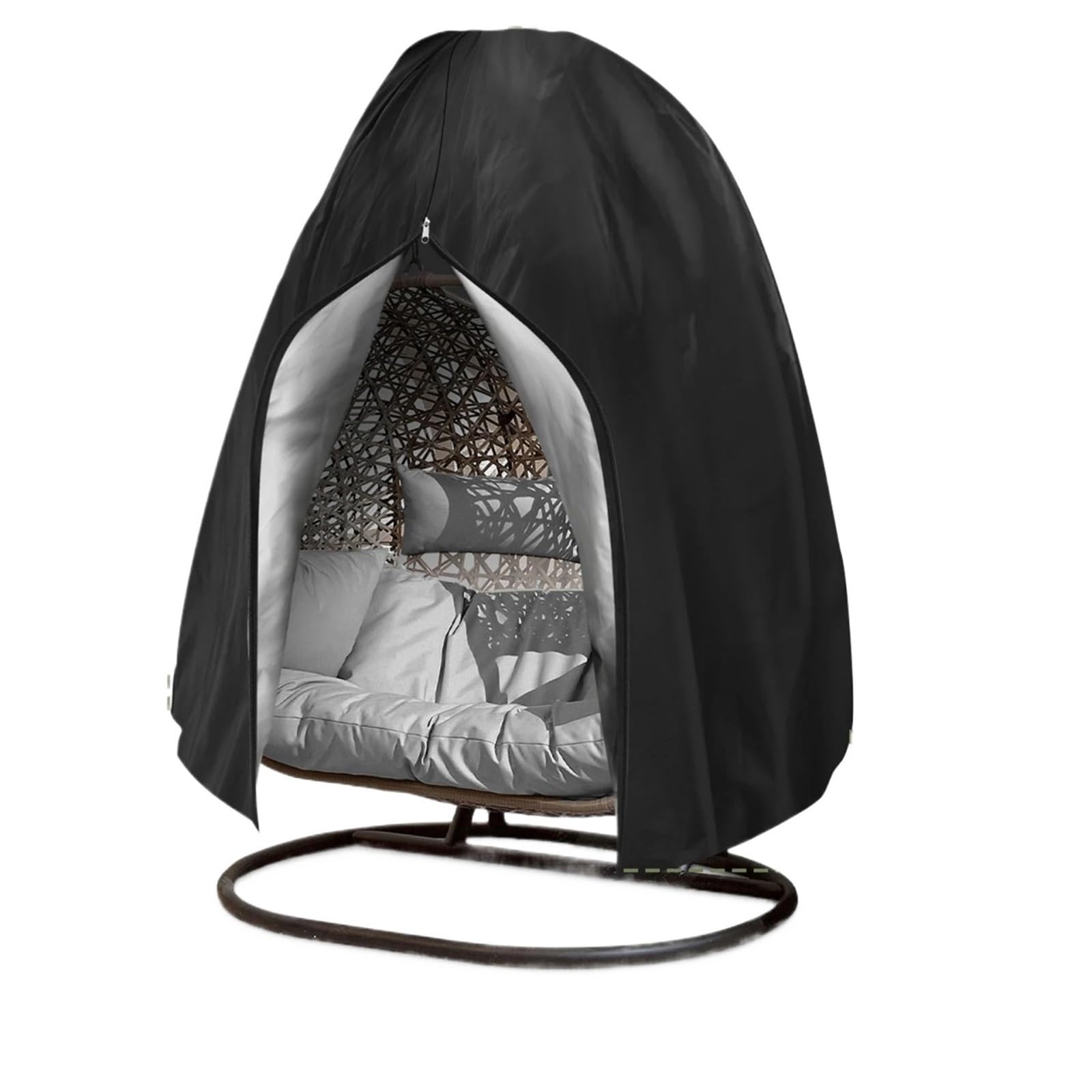 Egg Chair Cover Hanging Egg Chair Cover Patio Waterproof Swing Protector Outdoor Resistant Windproof For Wicker Basket for swing hammock(Black 230x200cm)