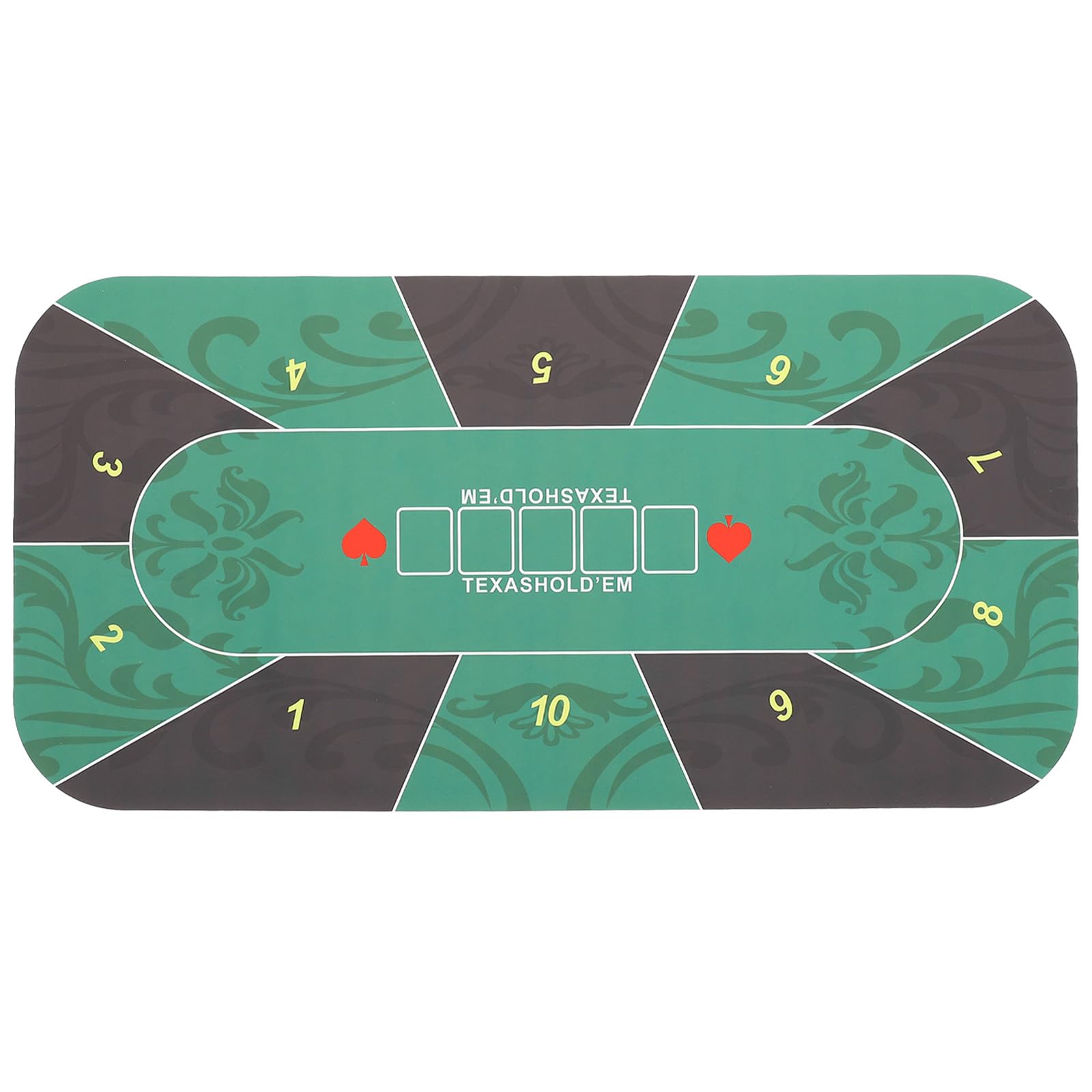 Pokermatte aus Rutschfestem Gummi Rechteckige Spielmatte für Pokertische Tischunterlage für Familien und Reise Spiele