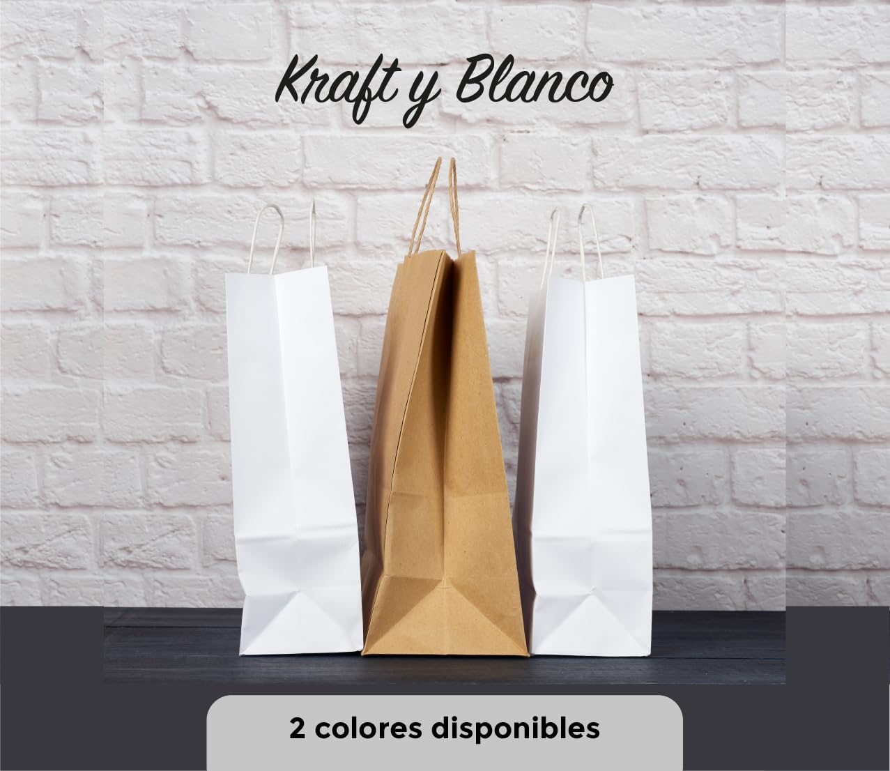 100 Bolsas de papel con asas Bolsa de papel para compras resistentes Bolsas para cumpleaños, regalos, bodas, fiestas, bolsas para tiendas de papel (20+8x24V, Blanco)