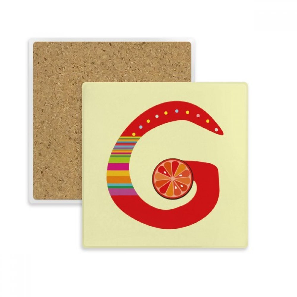 Coaster absorbant motif orange et lettre G anti-taches