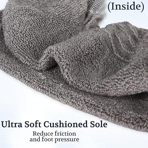 Image of +MD Bamboo Viscose Ankle Diabetic Socks for Men & Women, 6 Pairs, Soft Cushioned, Non-Binding Loose Top, Extra Wide
