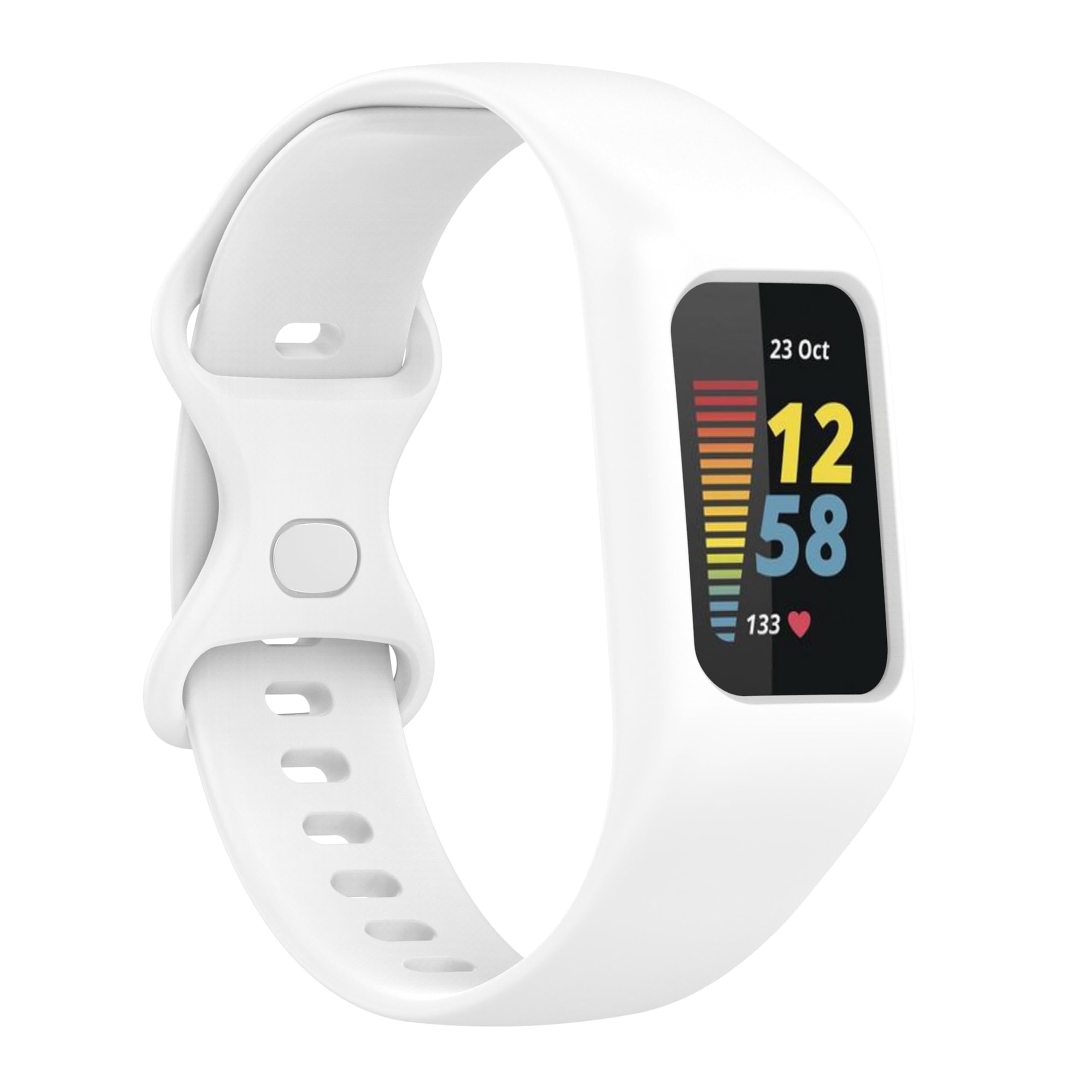 CZhkg Bracelet for Fitbit Charge 5 4 3 Strap, Replacement Smart Watch band,Silicone Armband Sport Band,Quick Release Wristband Bracelet,Watch Straps For Fitbit Charge 5/Charge 4/Charge 3 (White)