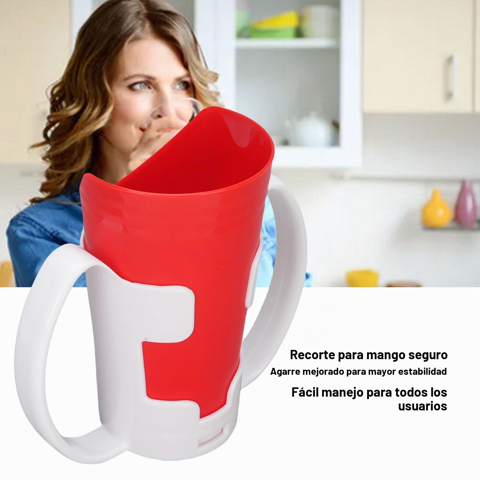Vaso con Corte para Nariz de 2 Piezas, Diseño en Forma de U Antiderrame con Asas de Agarre Fácil, Material ABS