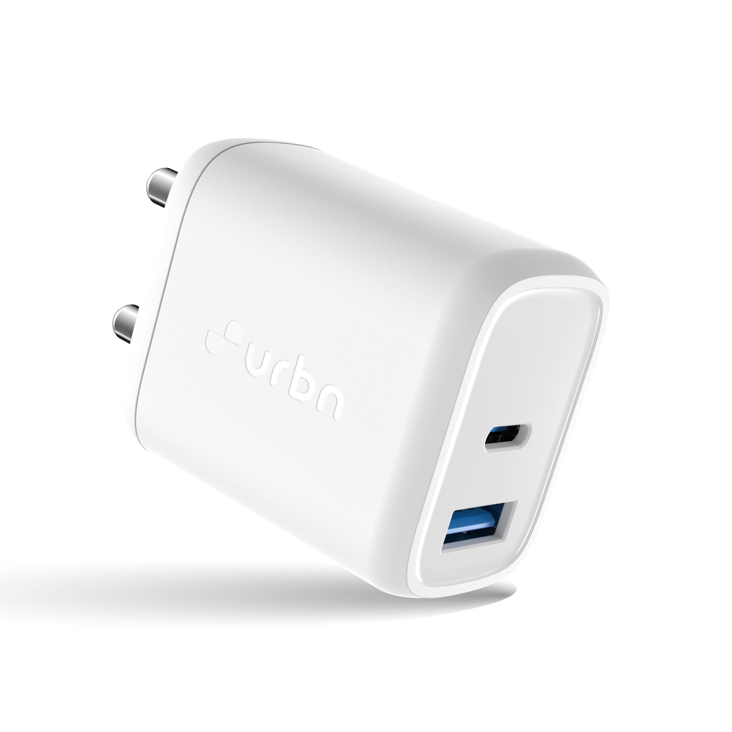 URBN 25W Dual USB Type-C Travel Adaptor with GaN Technology for Google Pixel, Xiaomi, Motorola, iPhone, Samsung Galaxy T