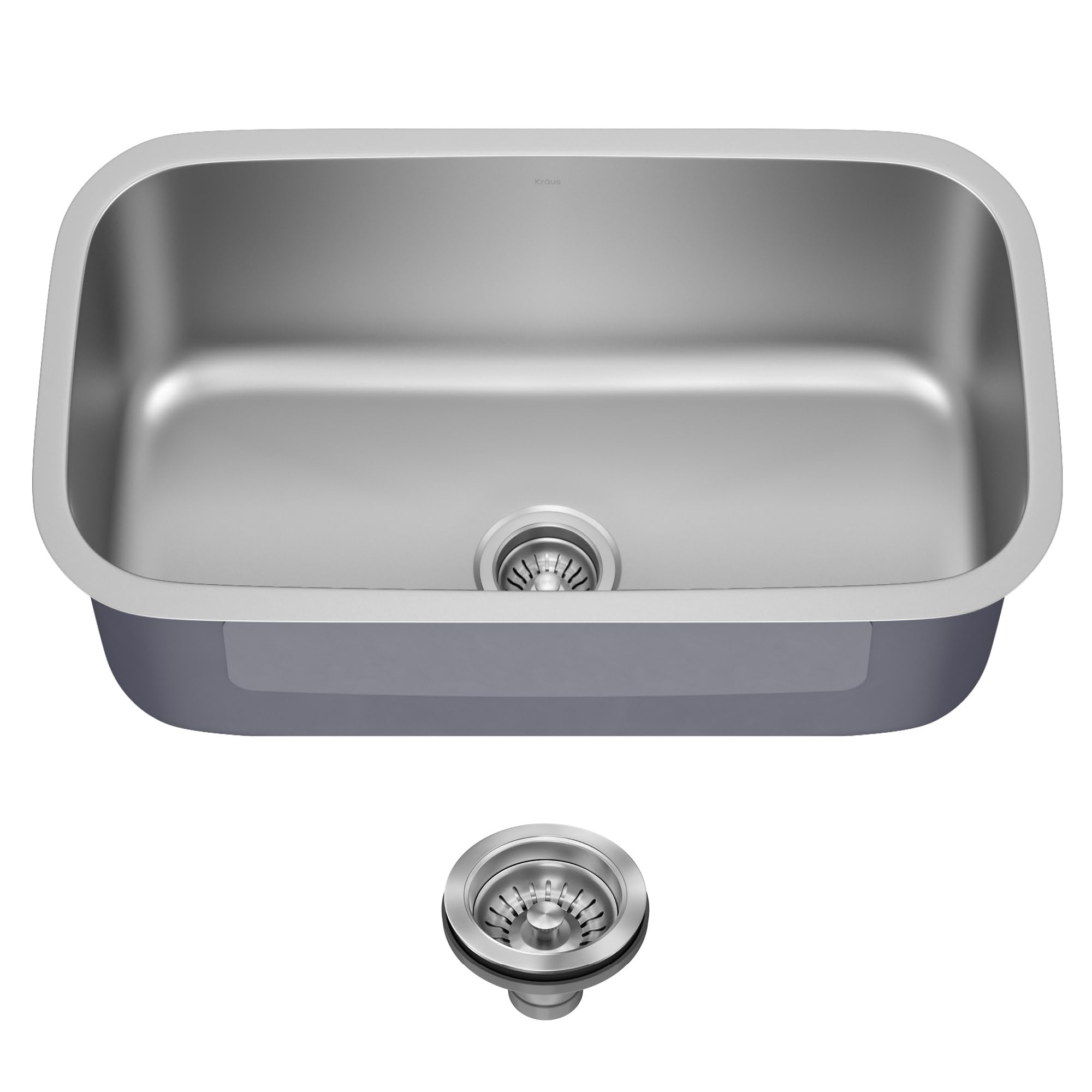 Kraus KBU14 31 1/2 inch Undermount Single Bowl 16 Gauge Stainless Steel Kitchen Sink