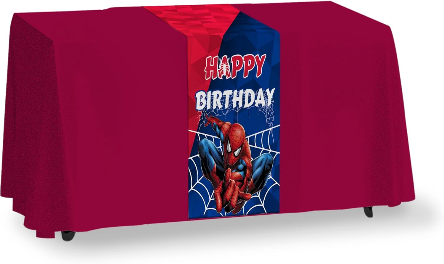 Spiderman Birthday Dining Table Runner for Party 12x72