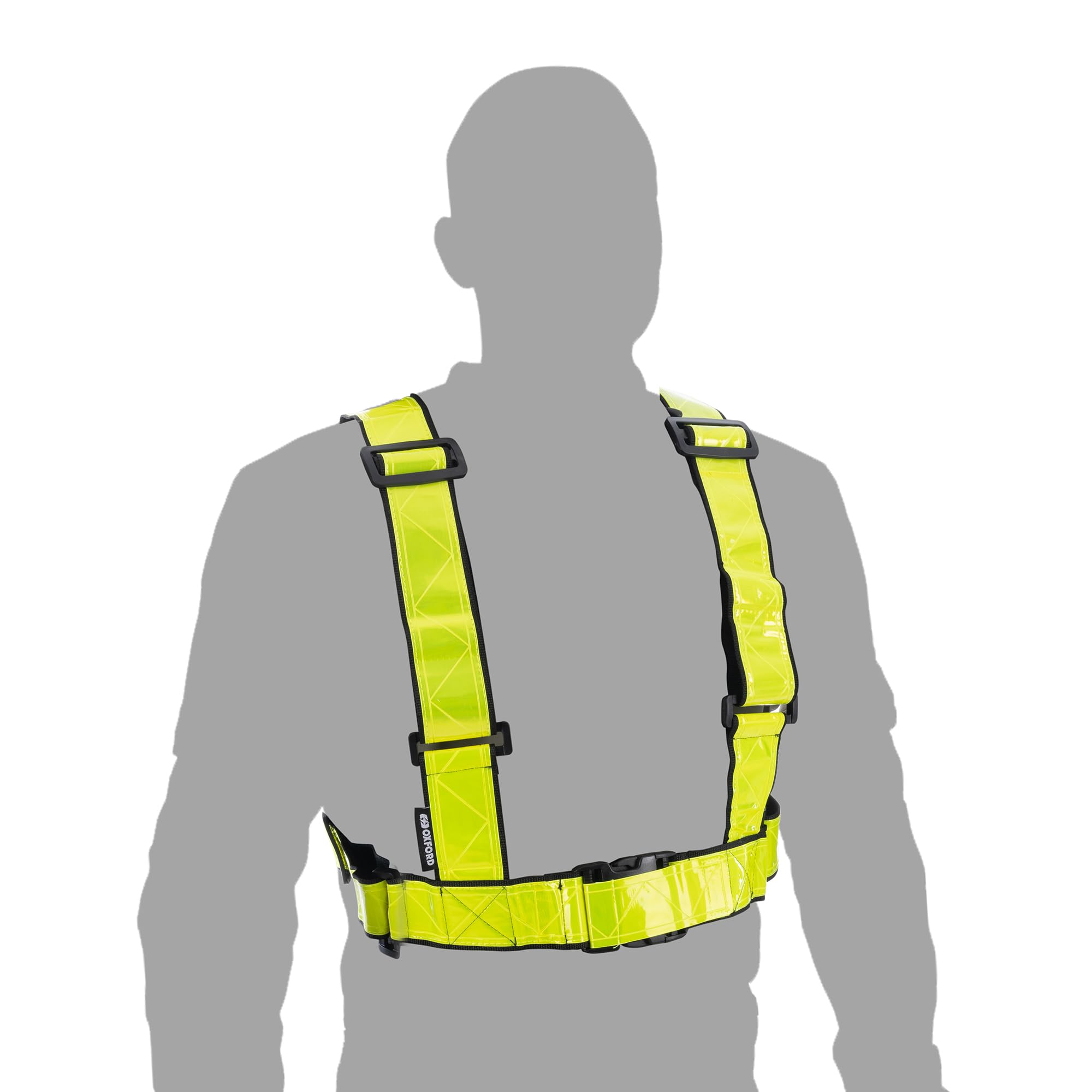 Oxford Bright H Belt RE465 | Reflective Motorcycle Vest Bicycle Harness, Fluo Yellow