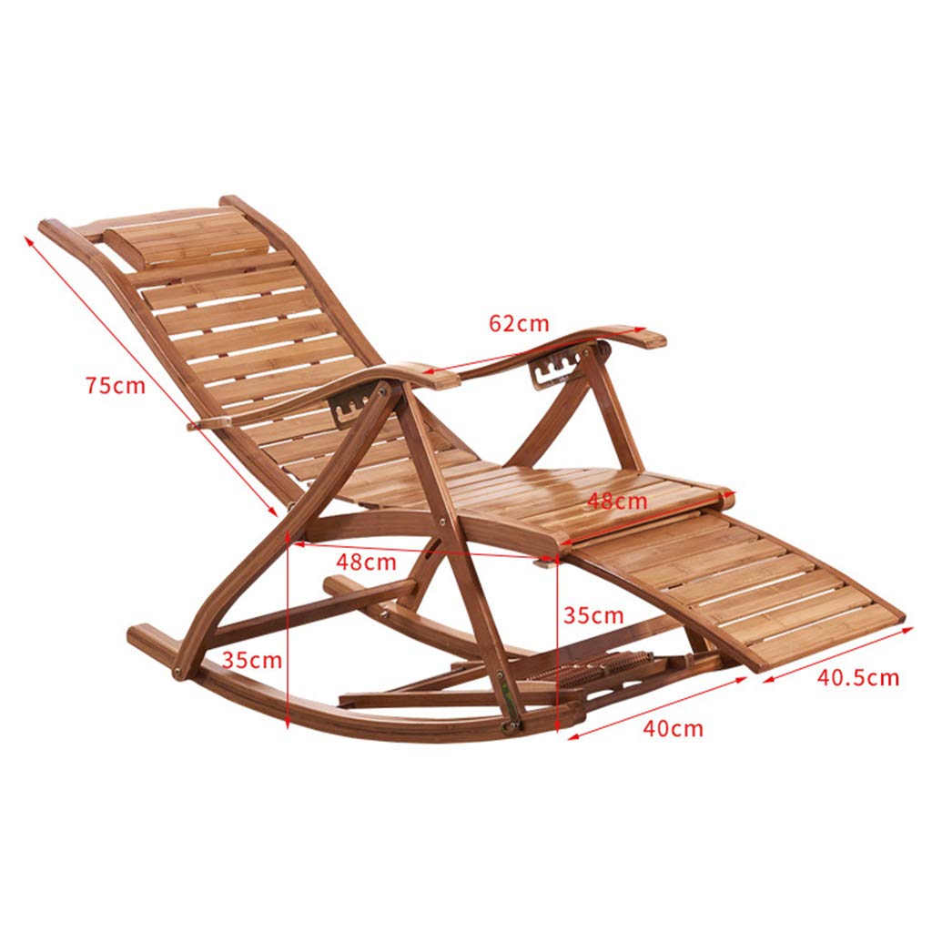 N / A Silla Gravedad Cero Silla Plegable, con Reposabrazos Curvos y Taburete de Masaje Sillón, Silla Vaga de Bambú, para Acampar En La Terraza del Jardín Mecedora (Color:estilo2)