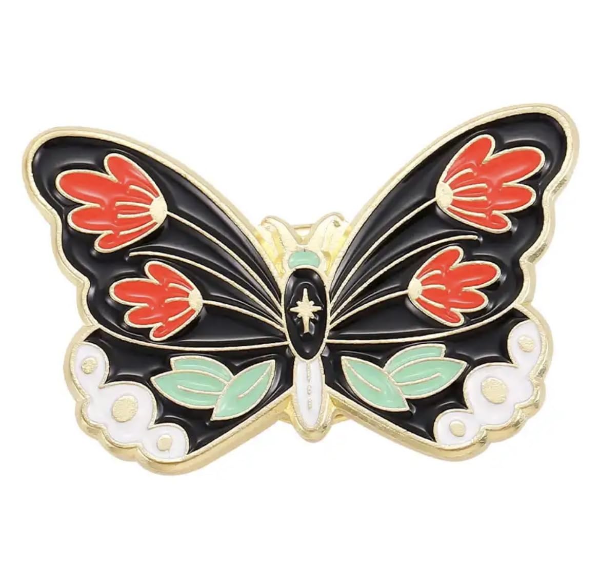 Cute Colorful Flowers & Butterfly Brooch – Literary Mori Plants Green Leaves & Insect Enamel Badge – Lapel Pin – Gifts for Brother & Sister-image-23