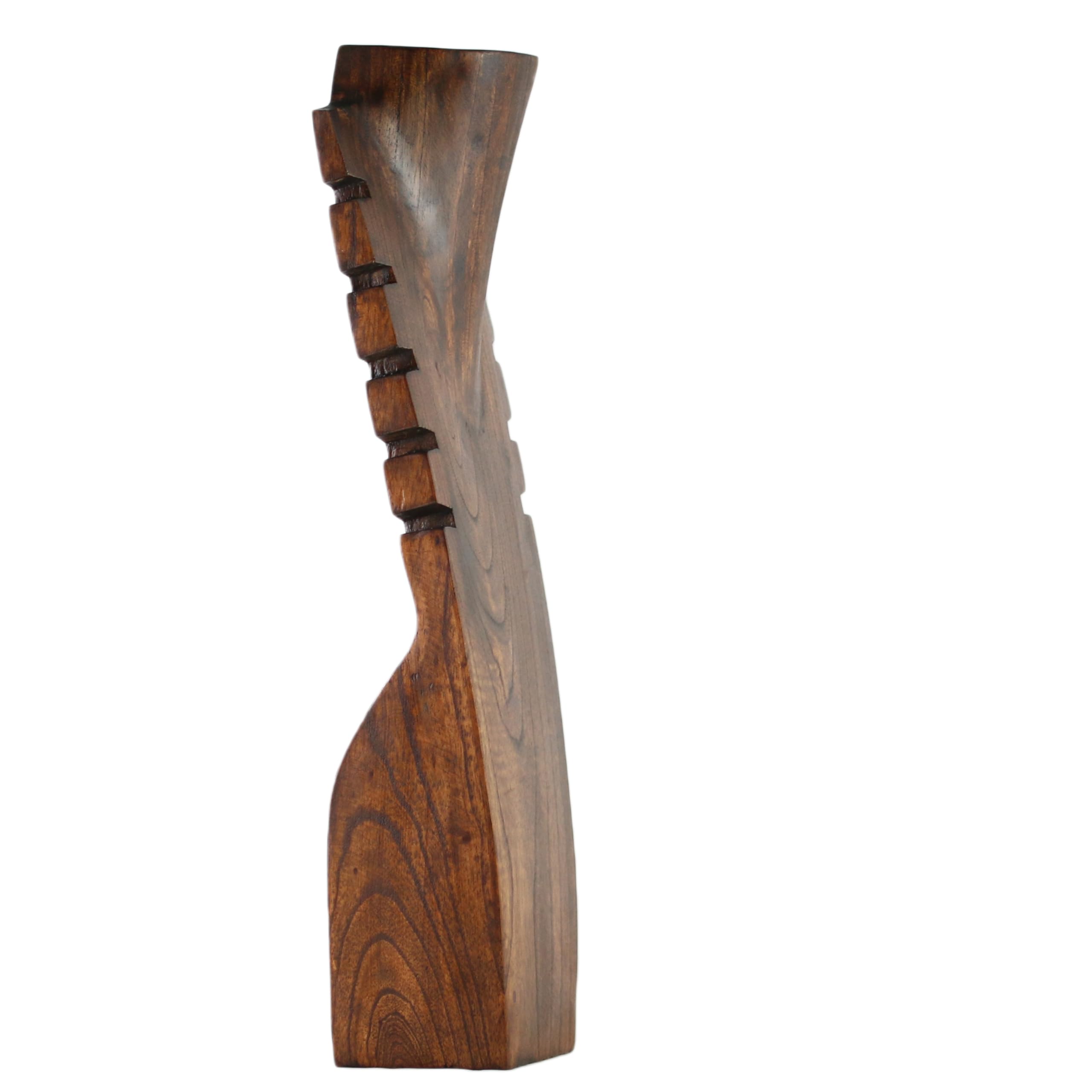 Handgefertigte Schmuckbüste aus Holz 40 cm – Kettenständer & Kettendisplay für mehrere Halsketten – Massiv, stabil– Ideal für Messe, Laden, Schaufenster & Zuhause (Braun)