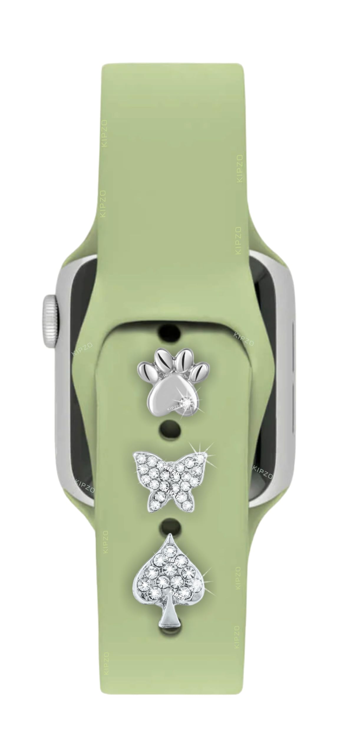 KIPZO® Silver metal alloy Decorative watch lucky Charms studs Rings Loops Smartwatch wrist band Jewelry Silicone Bands i-Watch Series 8 7 6 cat paw butterfly leaf Ornament Strap Accessories 3pc (B0CL73FJ3R) Amazon Price History, Amazon Price Tracker