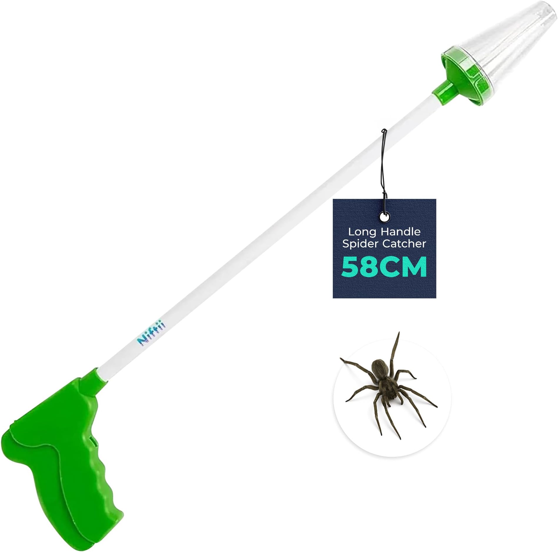 Spider Catcher with Extra Long Handle โ Humane Spider Catcher Long Handle | Insect Catcher Safely Humanely Removes Spiders Insects Wasps Bees Moths |Spider Catchers for Home