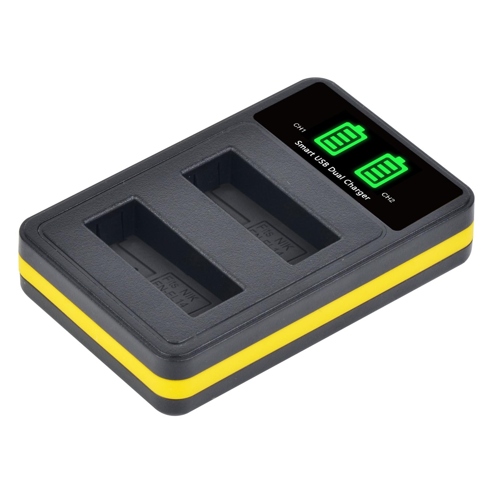 Batterie DuraPro 2Packs 1200mAh EN-EL14 EL14A + Chargeur Double LED pour Nikon EN-EL14 EN-EL14a; P7800 7700 7100 7000 D5600 D5500 D5300 D5200 D5100 Série 3000 D3400 D3300 D3200 D3100 Appareils Photo