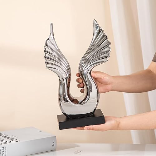 Miniatura 5 de Anding Decoración para el hogar, arte moderno, estatua de cerámica, decoración de mesa dorada para comedor, sala de estar, oficina, centro de mesa