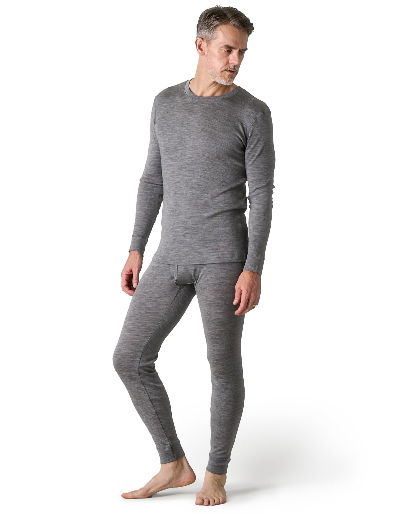LAPASA 100% Lana Merino Completo Termico Uomo Peso Outdoor Hiking M31/M126 - Abbigliamento Intimo Caldo Pantaloni e Canotta Intimo Trekking Alpinismo Outdoor Calcio Running