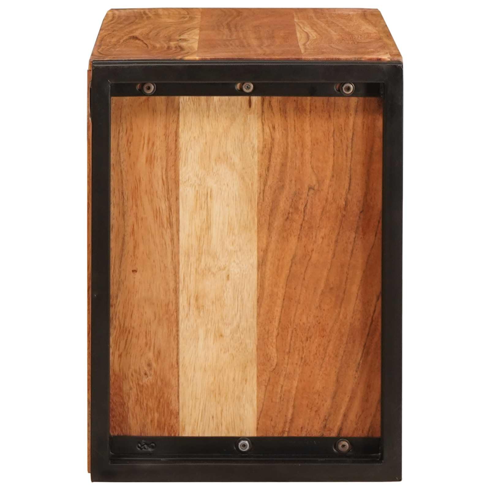Botellero de madera de acacia montado en la pared - Botellero industrial marrón para cocinas modernas - Estructura rústica de vino de madera maciza - Estantería 100 x 45 x 33 cm