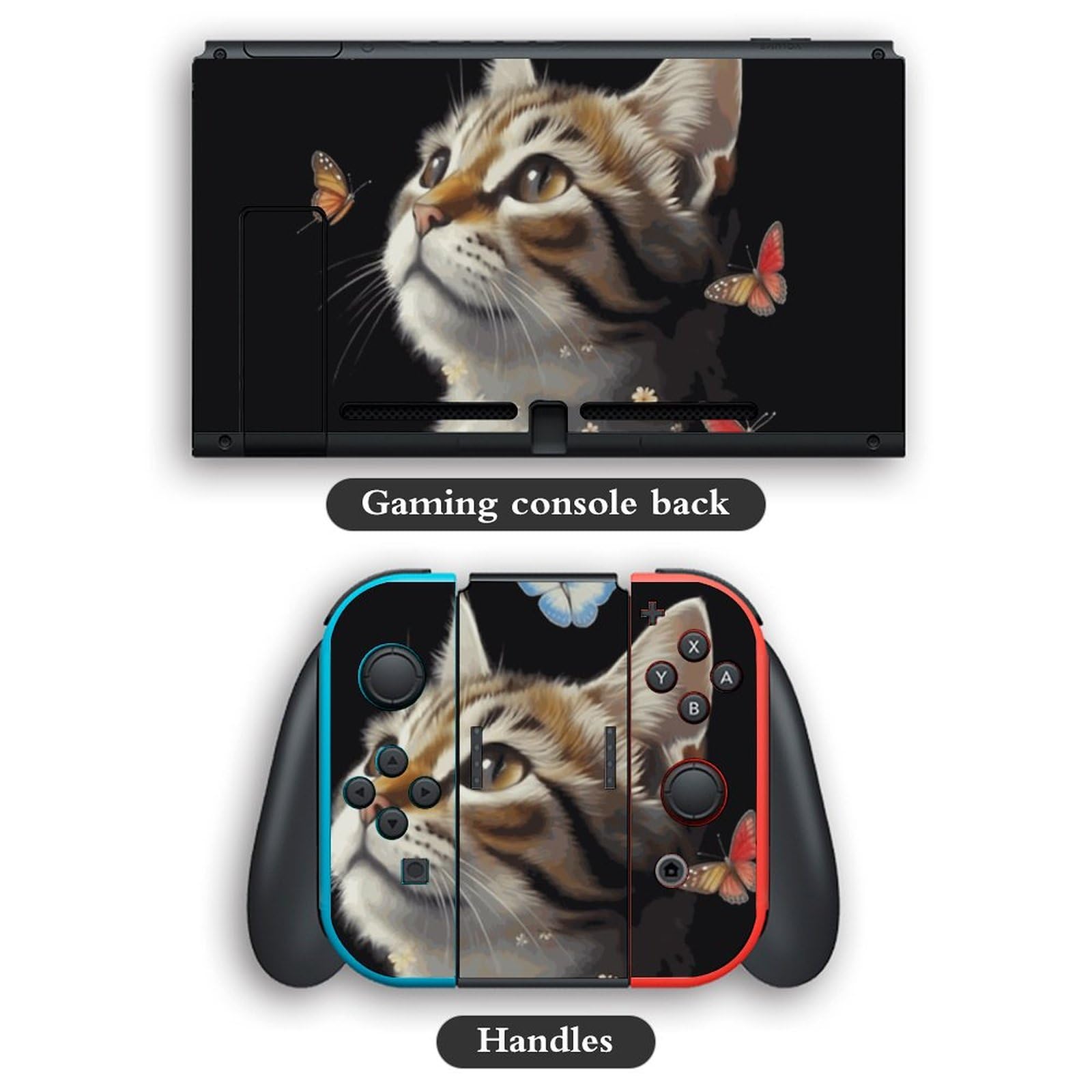 Set completo di adesivi in vinile per interruttore, motivo gatto, compatibile con Game Switch Standard