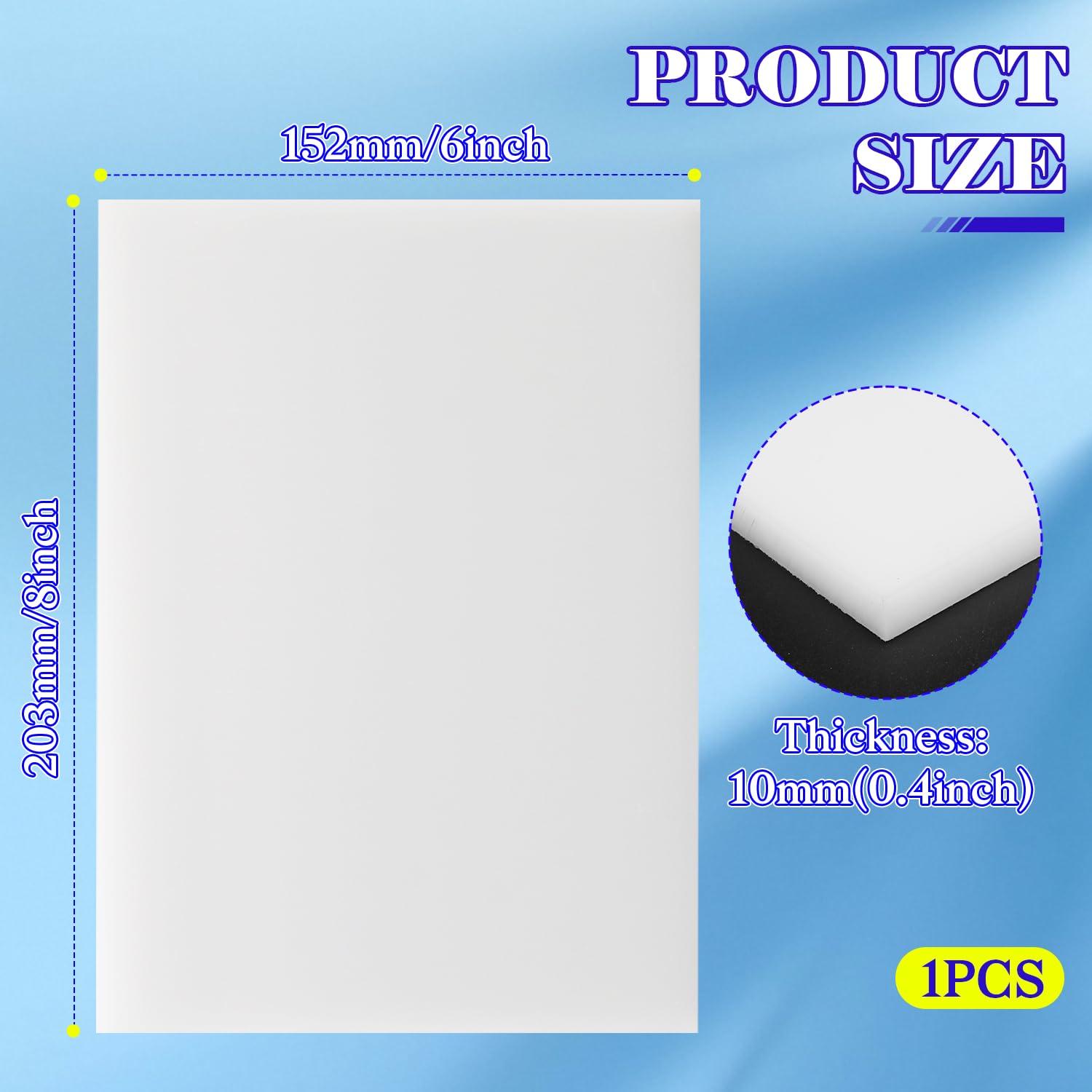 HDPE Plastic Sheet - 6" x 8" for DIY & Industrial Use -2 HDPE Plastic Sheet - 6" x 8" for DIY & Industrial Use -2