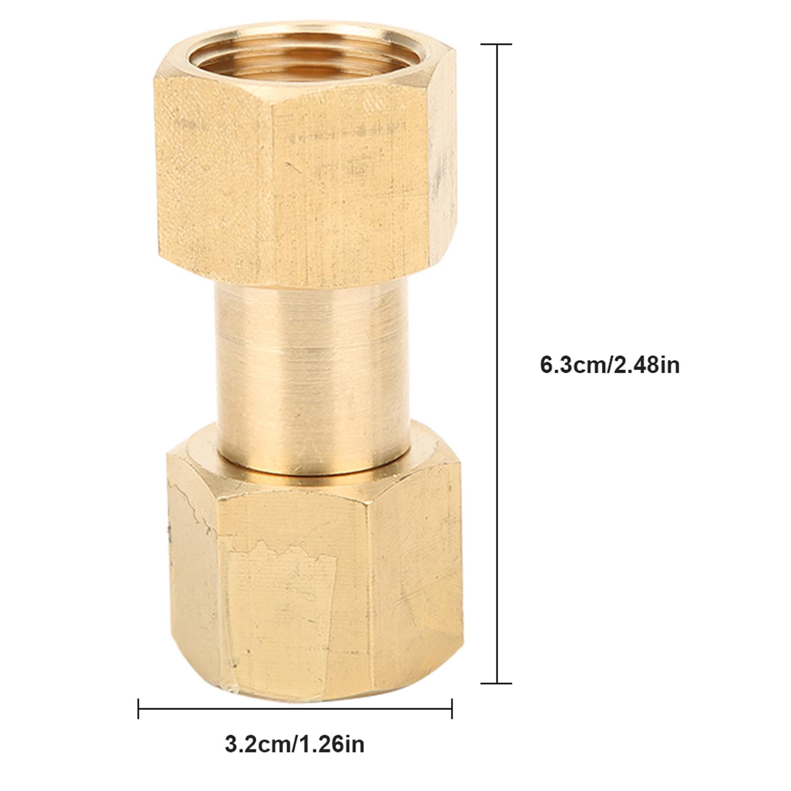 Argon Adattatore CGA-320 a CGA-580, 15MPa Adattatore Raccordo in Ottone per Riduttore di CO2 e Bombola Argon, Argon Adattatore del Regolatore