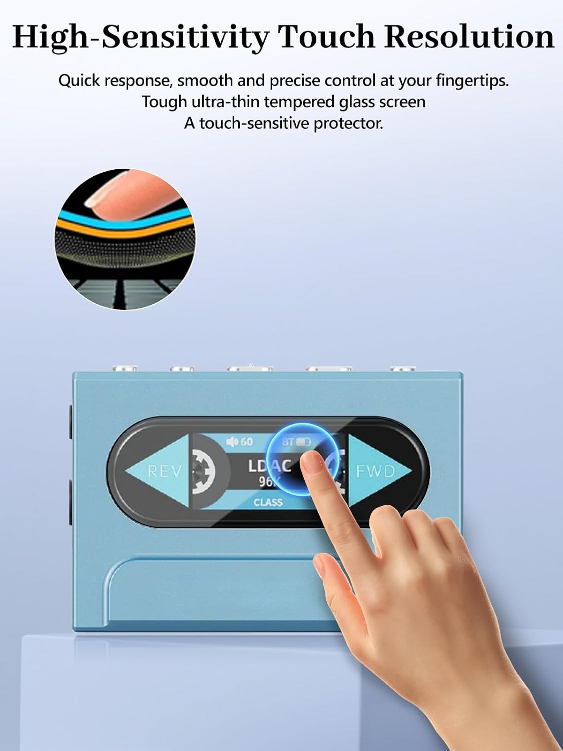 7-Pack Screen Protector for FiiO/Snowsky Retro Nano MP3 Player, 6H Hardness Tempered Glass, Anti-Fingerprint,Anti-Scratch, Easily Installation, HD Clear