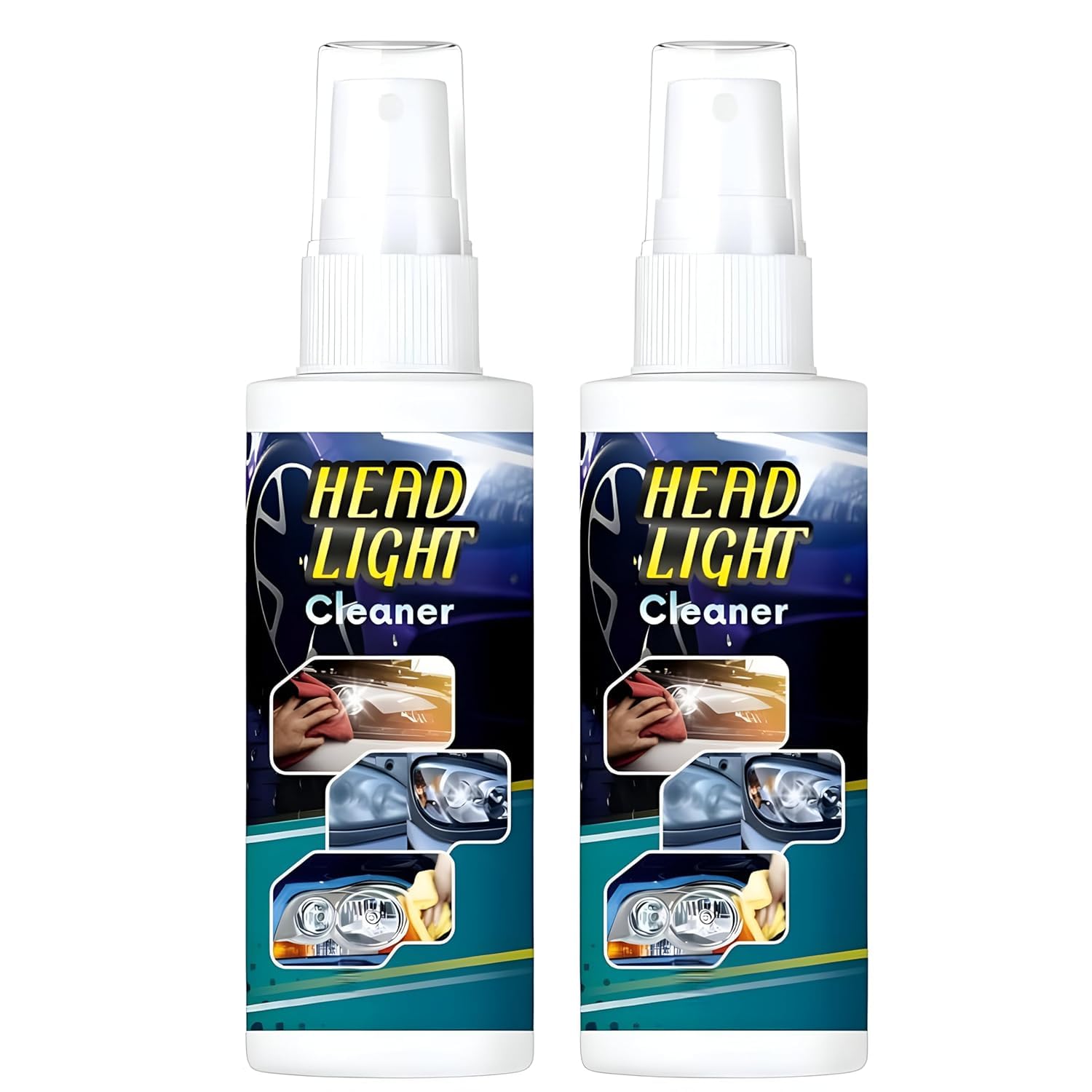 Beyond Fill Headlight Cleaning Spray DIY Automobile Car & Bike Headlight Lens, Glass Restorer Cleaner & Shiner, Restores Cloudy, Dull, Yellowed Headlights Cleaner Spray, Pack of 2 (100 ML Each)