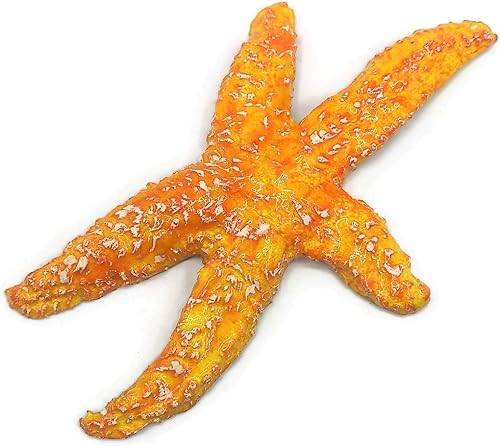 1Pc Handmade Ceramic Starfish Tile, Coastal Wall Decor For Home, Swimingpool Aquarium or Fish Tank, Beach Lover Gift for Women (17cm6.7in Long,