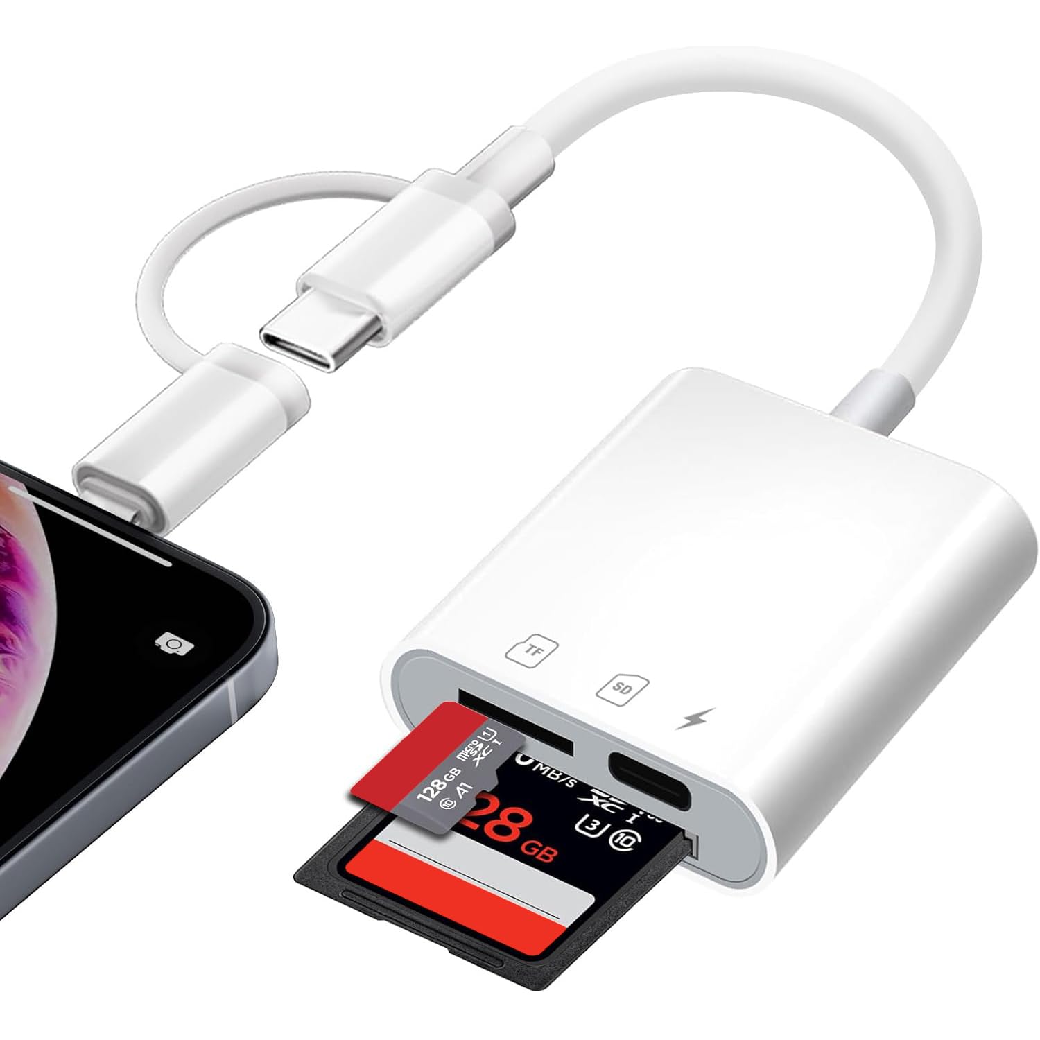 [Apple MFi Certified] SD Card Reader, Lightning & USB C SD Card Reader for iPhone with SD&TF Dual Slot and Charging, Camera Card Viewer Memory Card Reader for iPhone 17/16/15/14/iPad/Macbook/Andriod-image-34